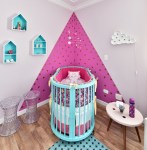 quarto-bebe-petite-codecorar-rosa-turquesa-berço-oval-geométrico-cômoda-degradê